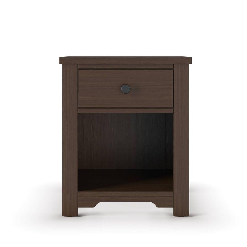 Harmony Brushed Truffle Pine Nightstand with Nickel-Tone Knob