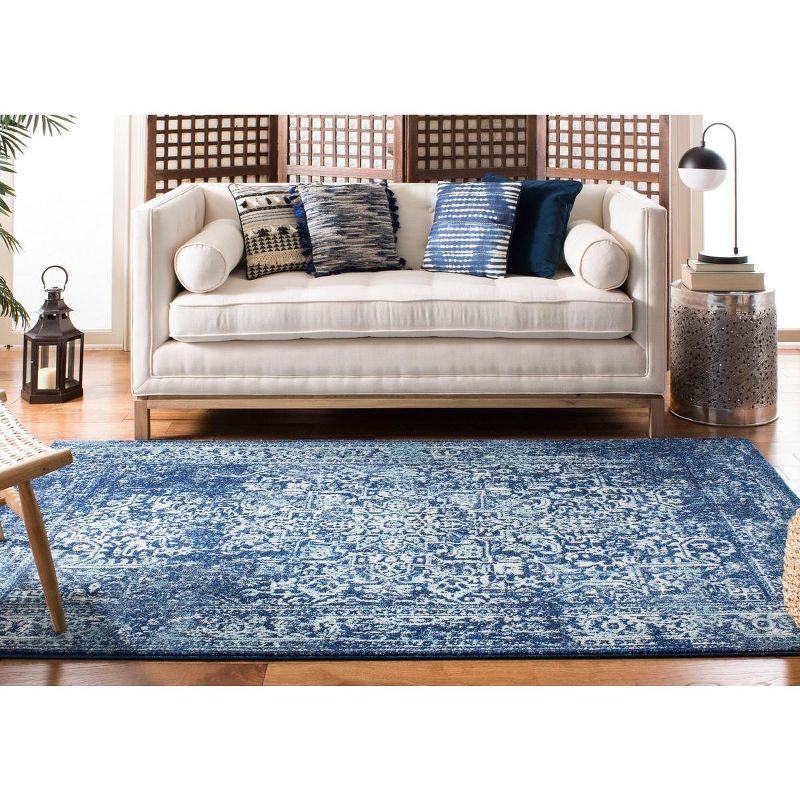 Evoke EVK256 Power Loomed Area Rug - Navy/Ivory - 5'3"x7'6" - Safavieh.