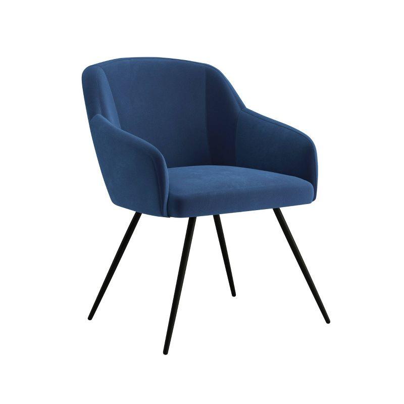 Luxurious Dark Blue Velvet Metal Occasional Chair