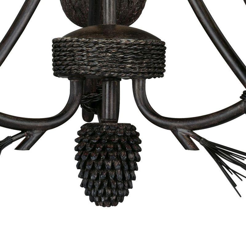 Sierra Mini 3-Light Chandelier in Black Walnut with Frosted Glass