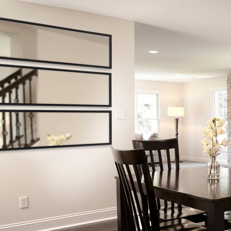 16" x 48" Evans Framed Wall Panel Mirror Black - Kate and Laurel: Contemporary Full Body, Floating Design, Easy Mount