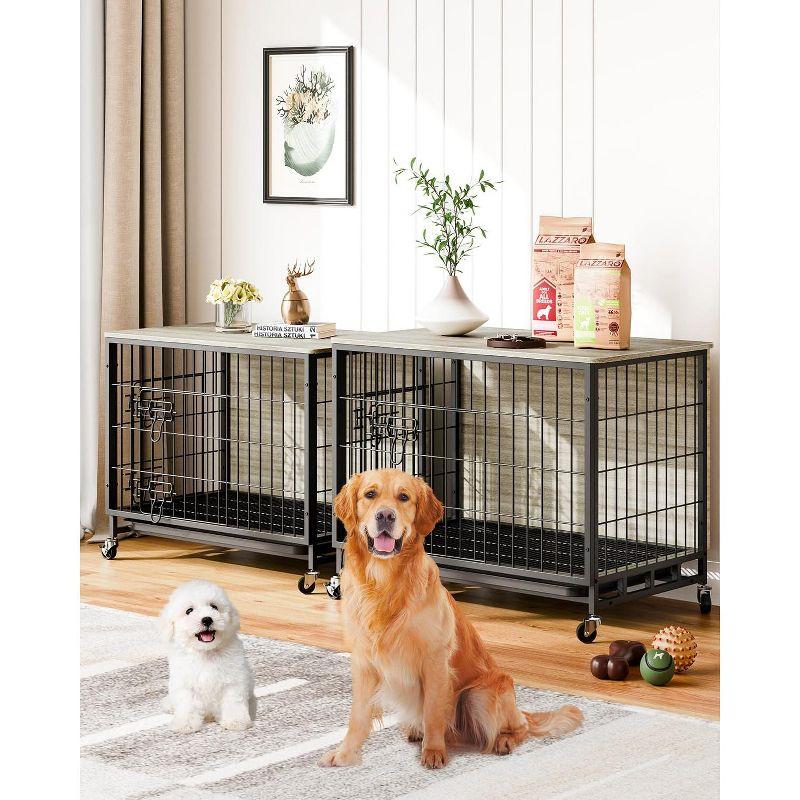 Tucker Murphy Pet™ Dog Crate Furniture, Removable Tray And Wheels