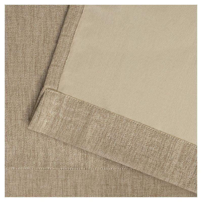 Vesta Heavy Textured Linen Woven Room Darkening Grommet Top Window Curtain Panel Pair Exclusive Home