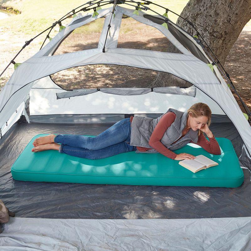 Teal Insulated FlexForm Camping Sleep Pad with Recycled Fabric