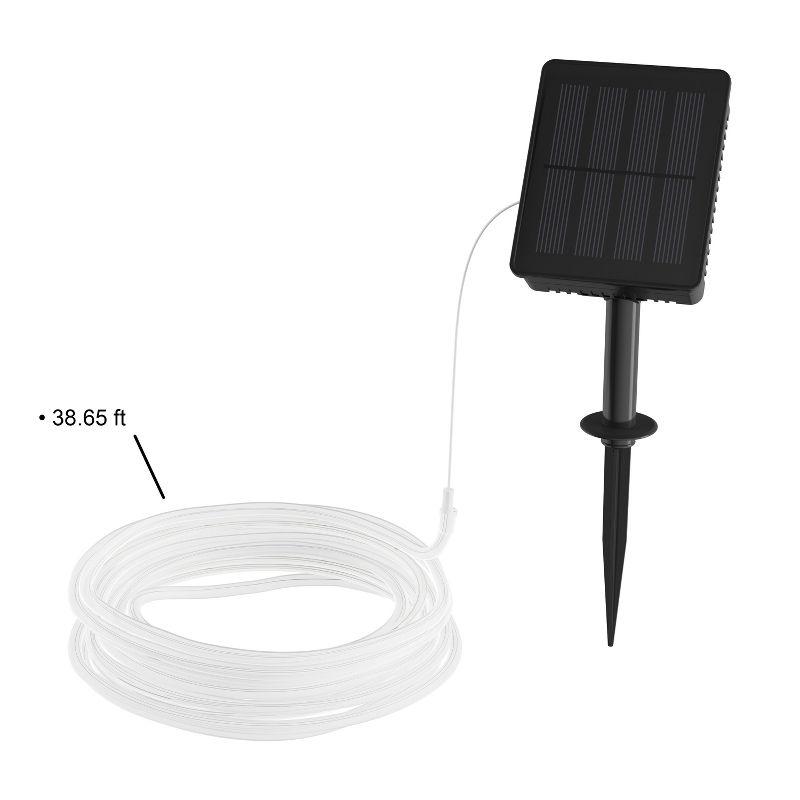 Nature Spring Outdoor Solar Rope Light - Solar-Powered Cable String - 100 Lights with 8 Modes for Patio, Backyard, Garden, 38.65' - Warm White