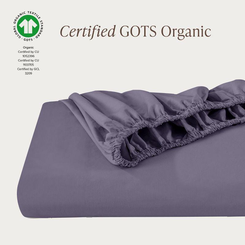 Bare Home 260 Thread Count Organic Cotton Percale Fitted Sheet