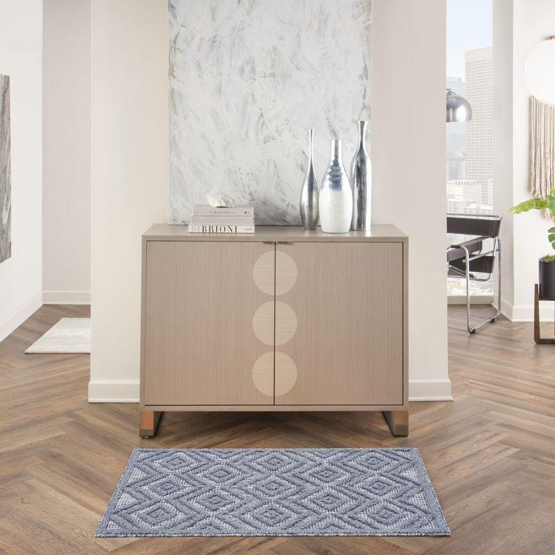 Nourison Versatile 2' x 4' Denim Blue Indoor Outdoor Rug