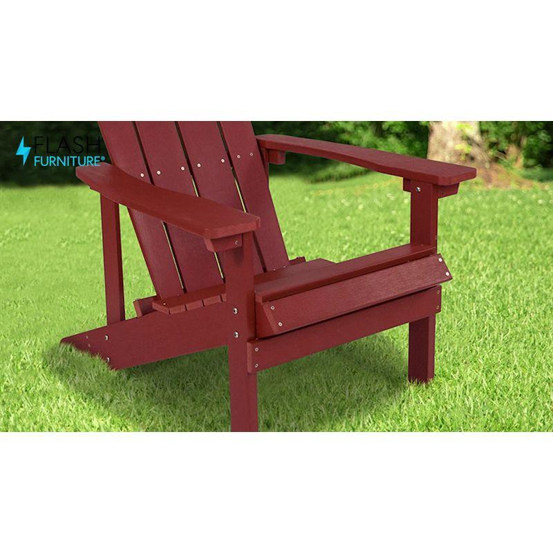 Flash Furniture Set of 2 Charlestown All-Weather Poly Resin Wood Adirondack Chairs in Blue