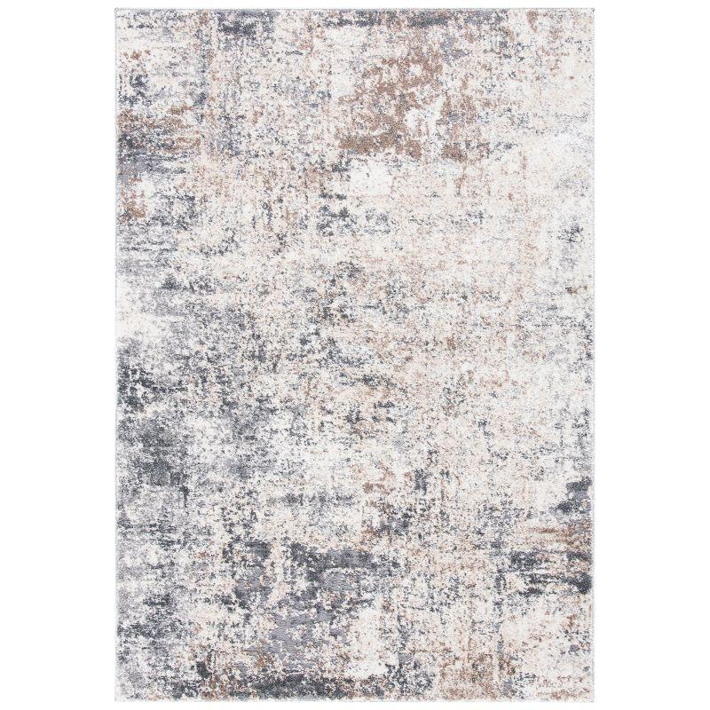 Gray Abstract Hand-knotted Synthetic 4' x 6' Rug