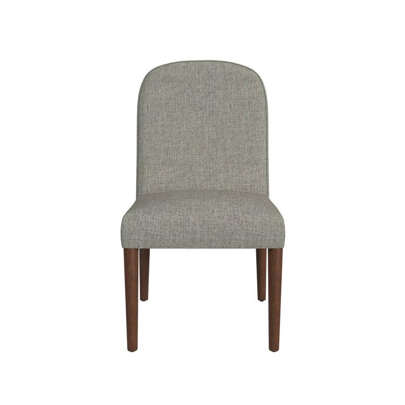 Gray Upholstered Side Chair with Wood Legs