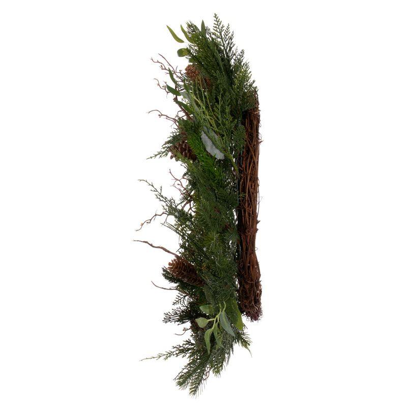Vickerman 24" Cedar Pine Cone Twig Artificial Christmas Wreath, Unlit