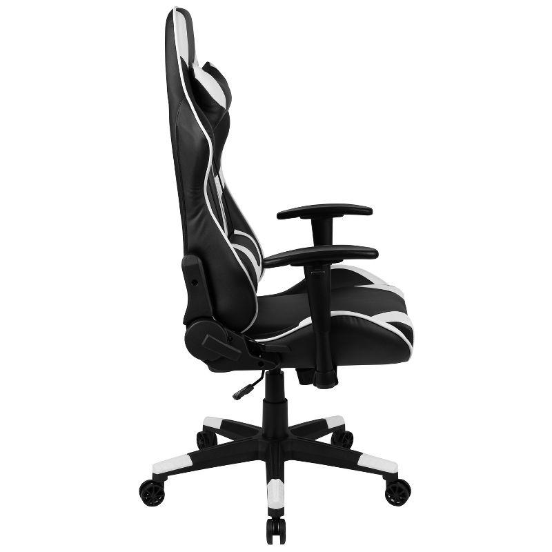 Flash Furniture X20 Gaming Chair Racing Office Ergonomic Computer PC Adjustable Swivel Chair with Fully Reclining Back in Black LeatherSoft