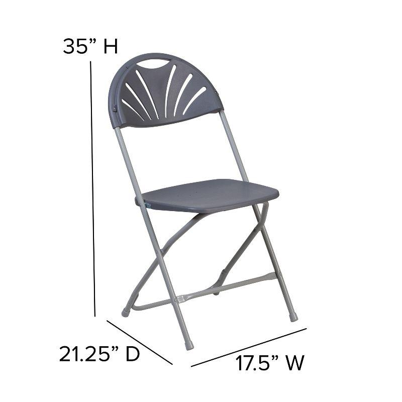 Charcoal Fan Back Plastic Folding Chair Duo, 650 lb. Capacity