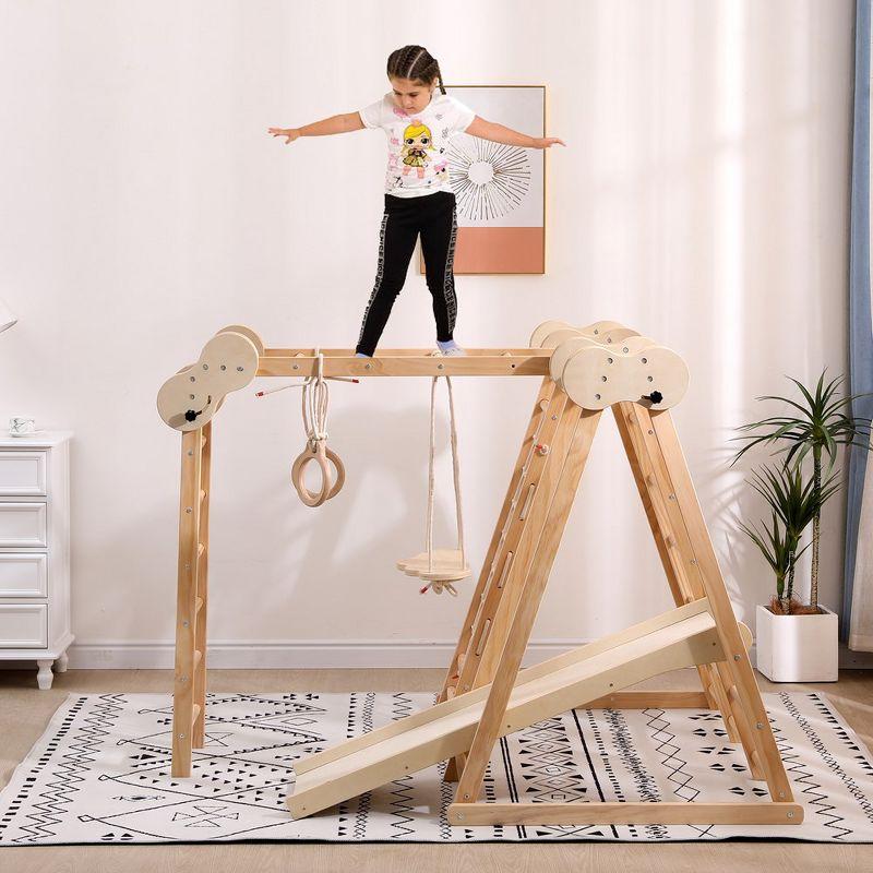 Funphix 5 In 1 Wooden Climber - Natural