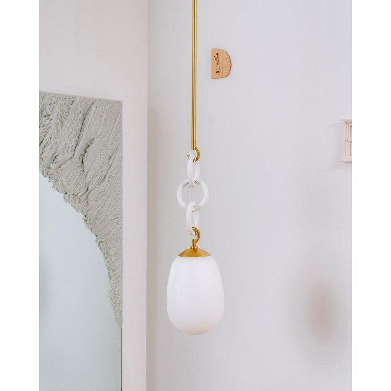 Marina Pendant Light by Eny Lee Parker x Mitzi - White and Brass / 8.5"