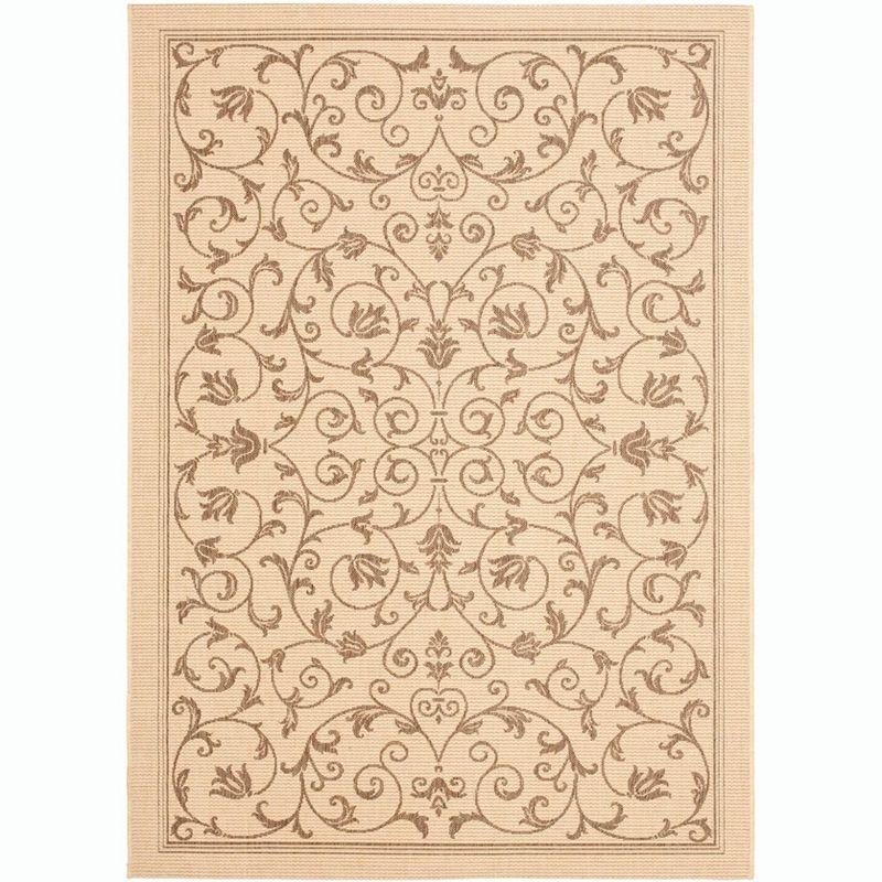 Courtyard CY2098 Power Loomed Indoor and Outdoor Area Rug - Natural/Brown - 5'3"x7'7" - Safavieh