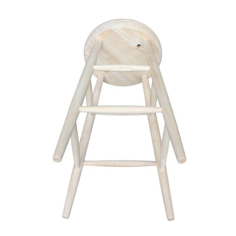 30" Jonathan Swivel Scooped Seat Barstool Unfinished - International Concepts: Solid Wood, Round, No Assembly