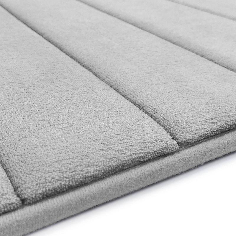 17"x24" Quick Dry Memory Foam Luxury CoreTex Bath Rug Rug Runner Light Gray - Microdry