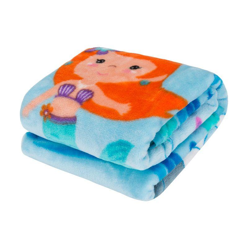 Everyday Kids Toddler Throw Blanket - 30" by 40" - Mermaids Undersea Adventure - Super Soft, Plush, Warm and Comfortable
