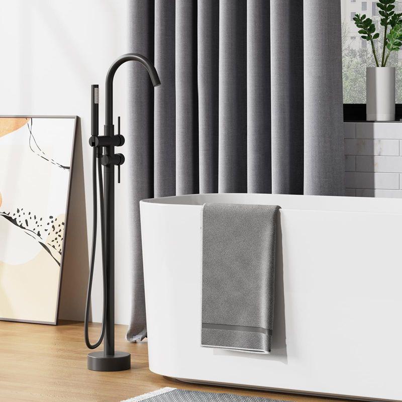 Matte Black Freestanding Bathtub Faucet with Handheld Shower