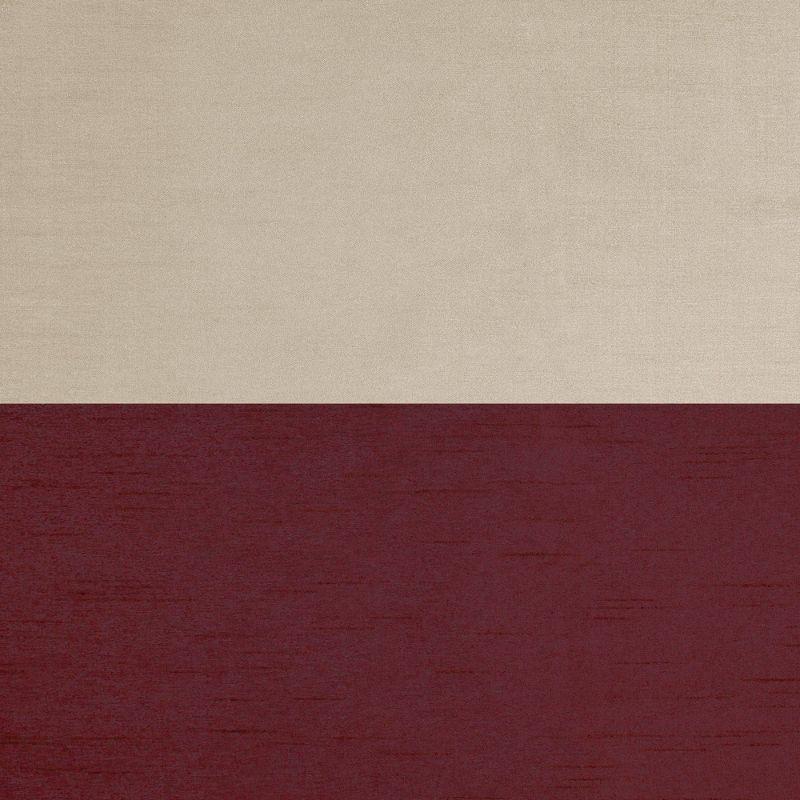 Set of 2 96"x54" Chateau Striped Faux Silk Grommet Top Curtain Panel Burgundy/Taupe - Exclusive Home: Modern Window Drapes