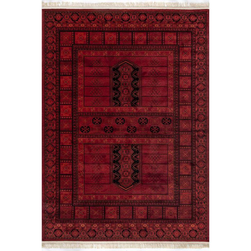 Billie Traditional Red Synthetic 4' x 6' Area Rug