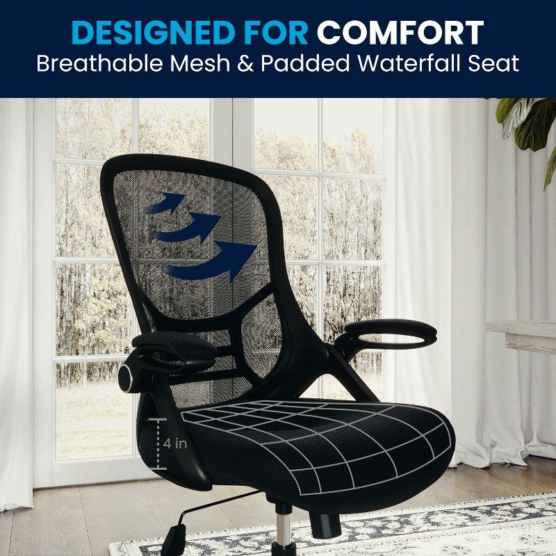Flash Furniture Cappello High-Back Mesh Swivel Ergonomic Office Chair with Flip-Up Arms