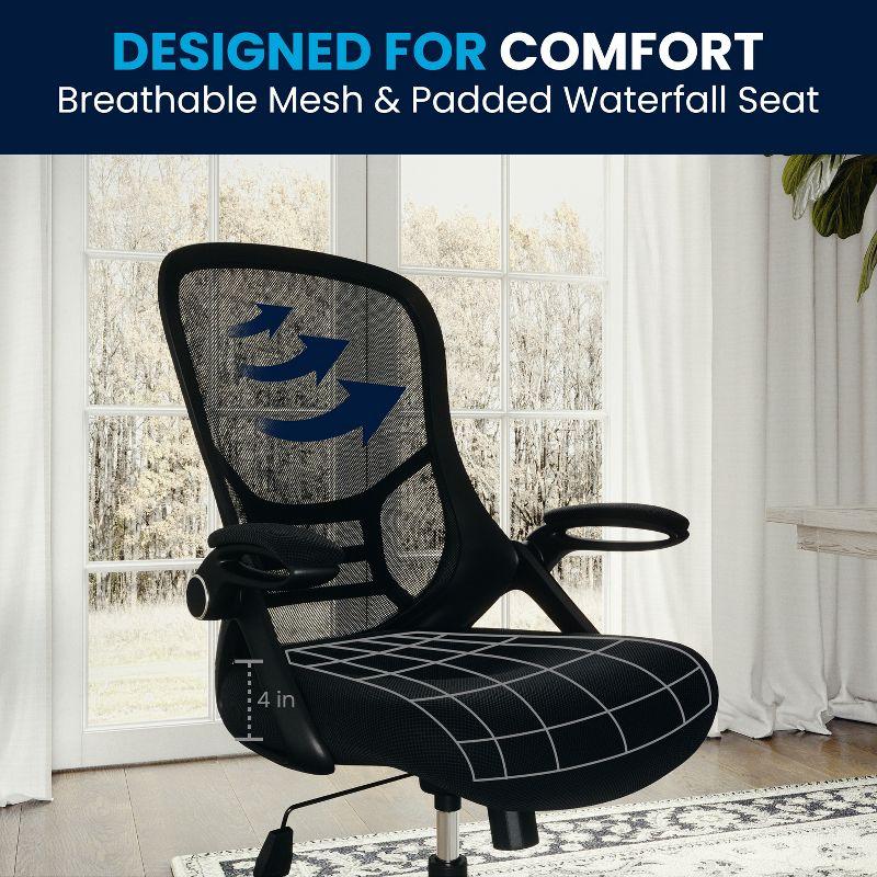 Ergonomic High-Back Black Mesh Swivel Office Chair with Adjustable Arms