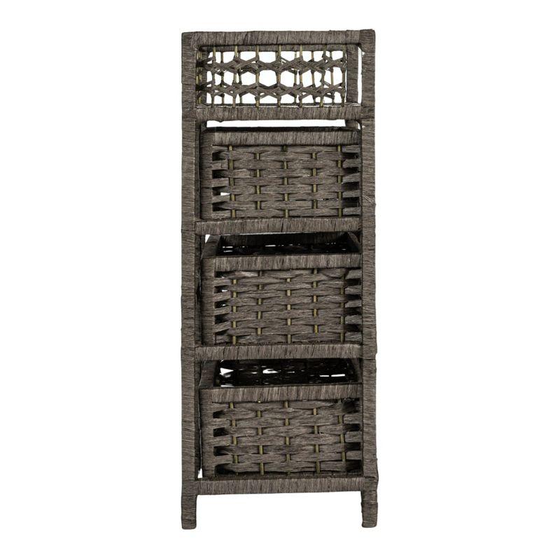 Household Essentials 3-Drawer Dresser with Top Shelf and Cutout Handles, Grey