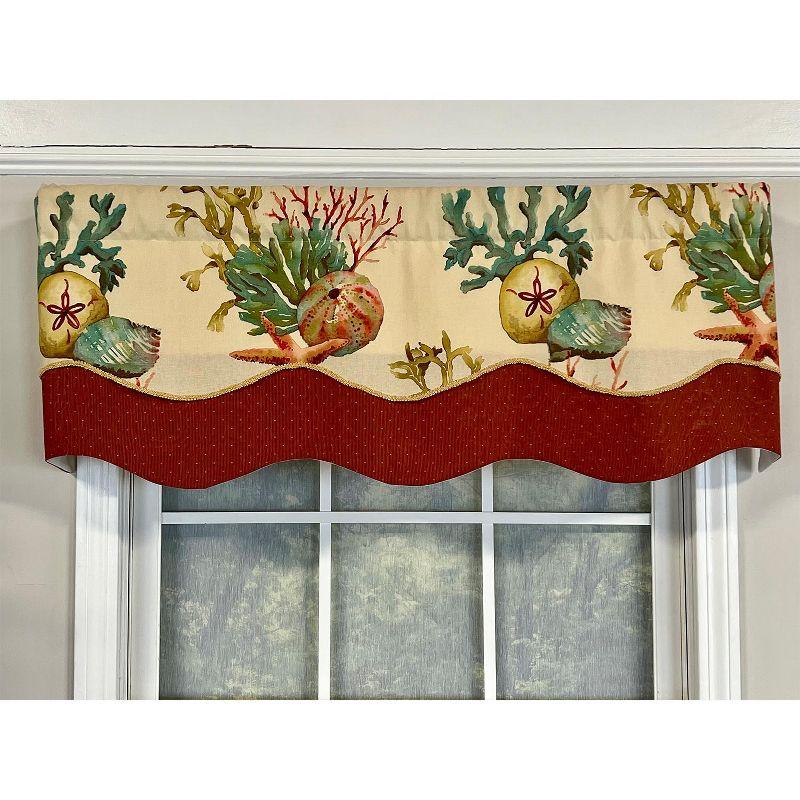 RLF Home Seabed Glory Window Treatment Premium Quality Valance 3" Rod Pocket 50" x 16" Oyster