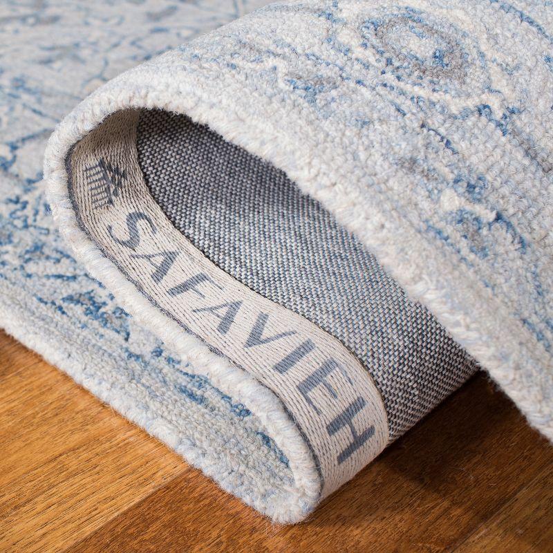 Micro-Loop MLP504 Hand Tufted Indoor Runner Rug - Light Blue/Ivory - 2'3"x11' - Safavieh
