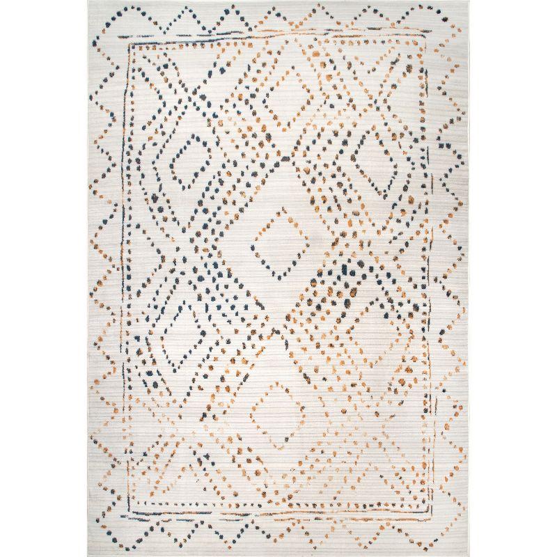 Nuloom Mila Moroccan 8x10 Indoor Area Rug for Living Room Bedroom Dining Room Kitchen, Beige/Ivory