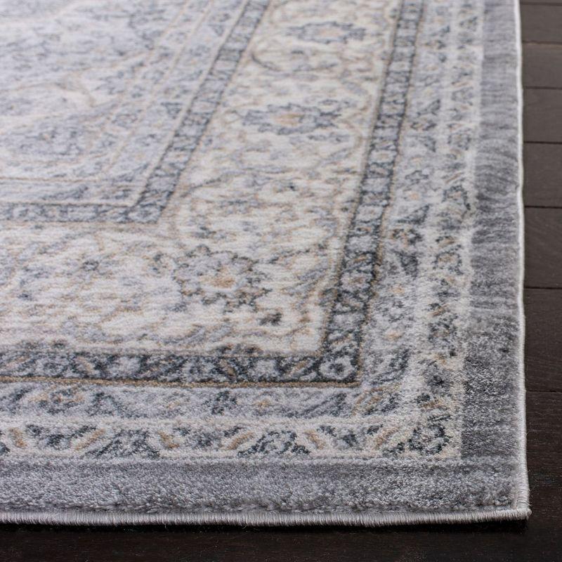 Elegant Isabella 4' x 6' Gray Synthetic Hand-Knotted Area Rug