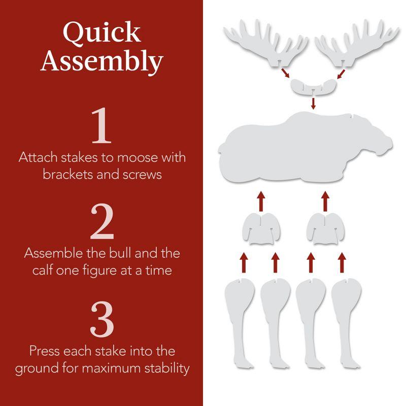 Best Choice Products 2-Piece 58in Moose Family Silhouette Set, Outdoor Christmas Yard Decor w/ Ground Stakes - White