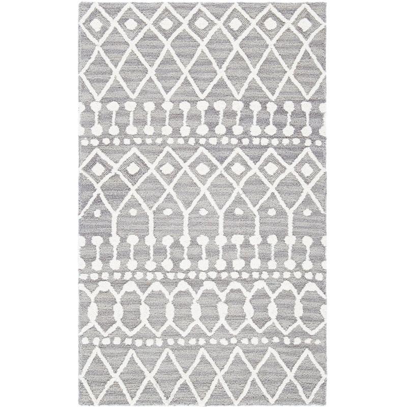 Blossom BLM115 Hand Tufted Area Rug - Grey/Ivory - 3'x5' - Safavieh.