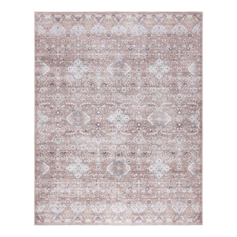 Gertmenian Crystal Print Tanis Beige Polyester Washable Moroccan Bohemian Area Rug