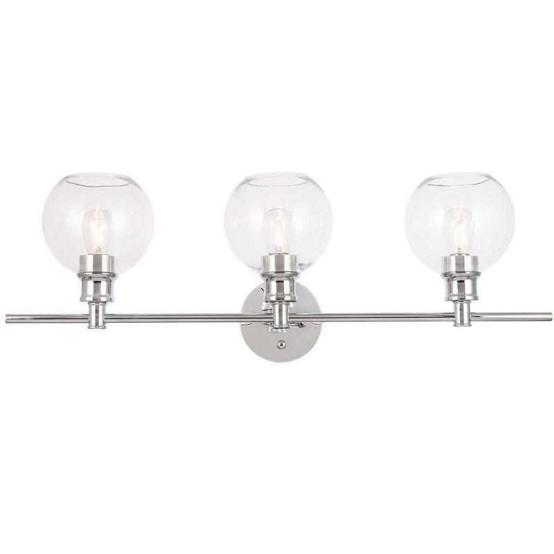 Elegant Lighting Collier 3 light Chrome and Clear glass Wall sconce