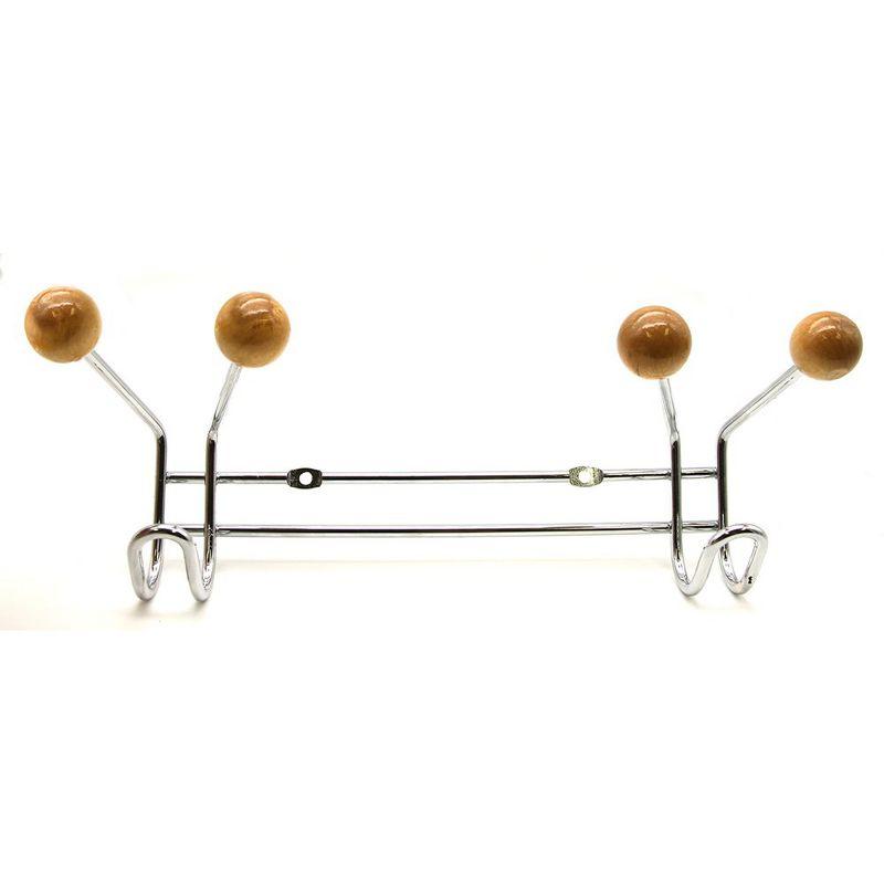 Wall Mounted Coat Rack 6 Hooks Chrome for Towel Hat Entryway