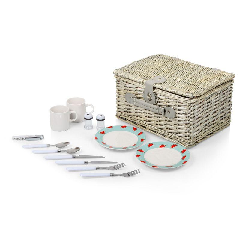 Picnic Time Catalina Wicker Picnic Basket with Picnic