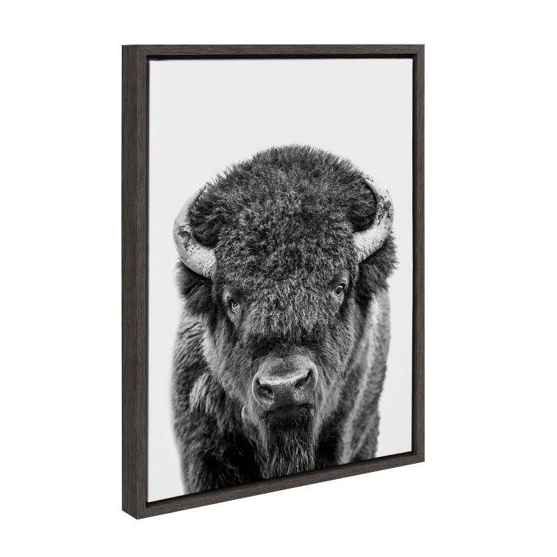 Sylvie Black and White Bison Portrait Canvas Art