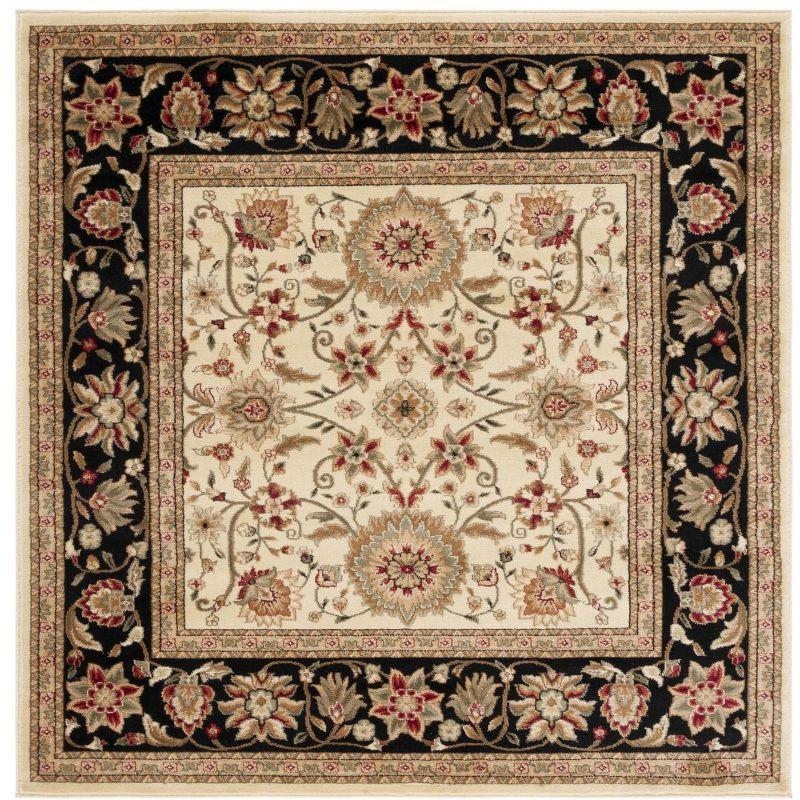 Lyndhurst LNH212 Power Loomed Area Rug - Ivory/Black - 8'x8' - Safavieh