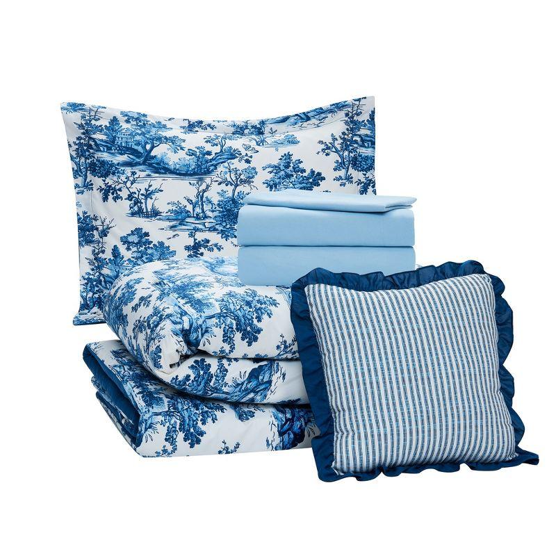 Modern Threads Shaya Toile Floral Reversible Bed in a Bag .