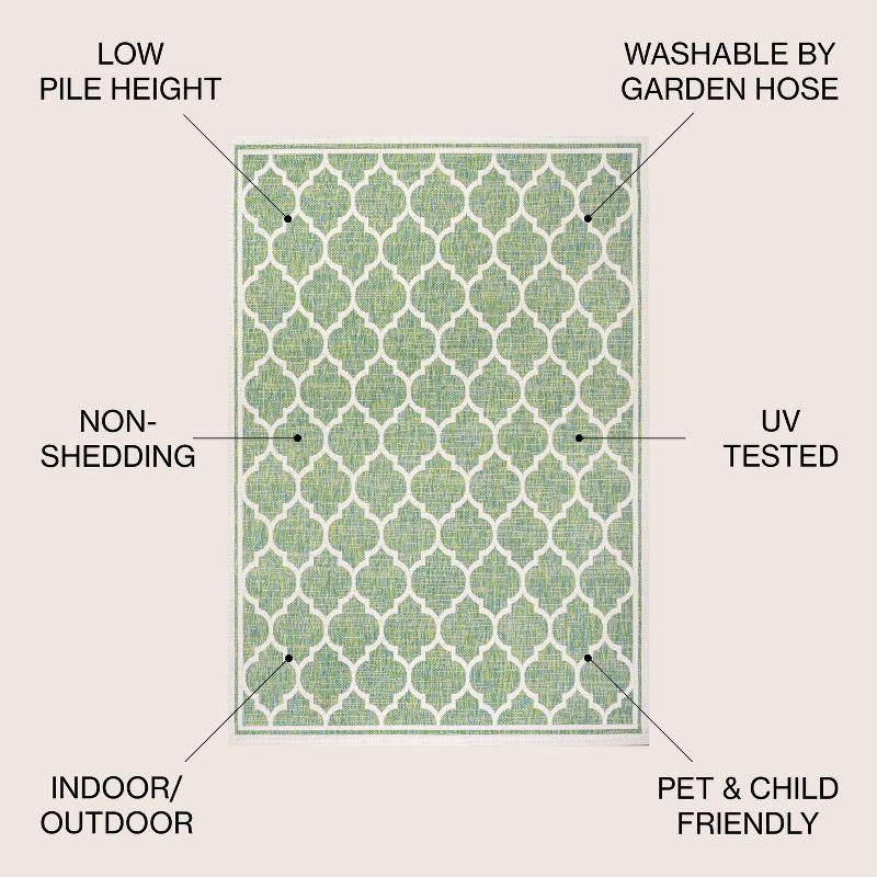 Trebol Moroccan Trellis Textured Weave Indoor/Outdoor Area Rug - JONATHAN Y