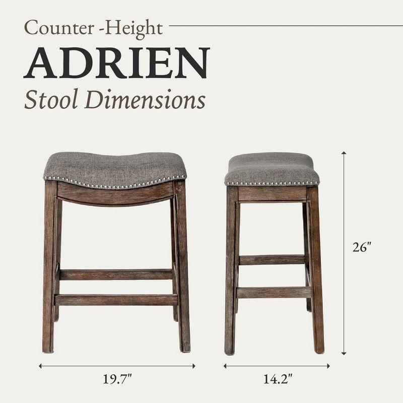 Maven Lane Maven Lane Adrien Backless Saddle Kitchen Stool with Fabric Upholstery