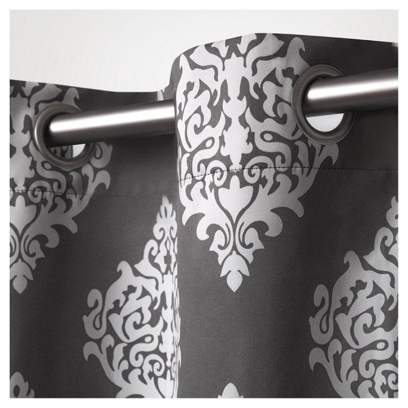 Set of 2 / Pair Medallion Blackout Thermal Grommet Top Window Curtain Panels Exclusive Home