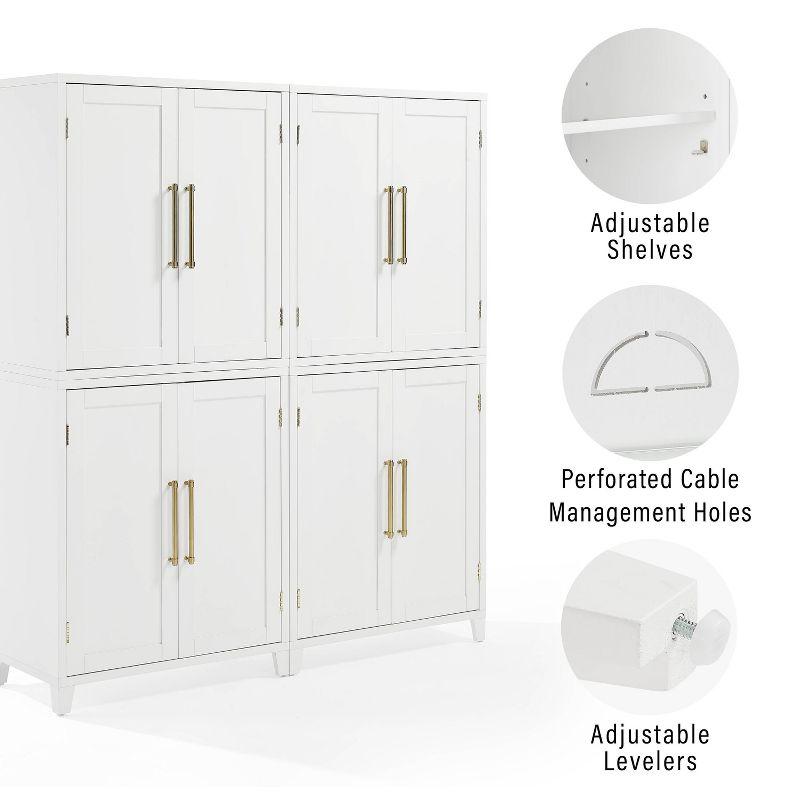 Crosley 70" Roarke 2pc Kitchen Pantry Storage Cabinet Set White