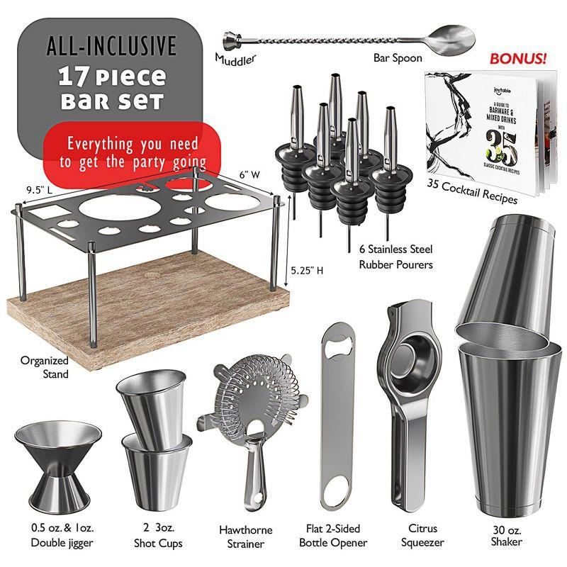 JoyTable Bar Set Cocktail Shaker Set, Stainless Steel Bartender Kit, Cocktail Set with Bar Tools