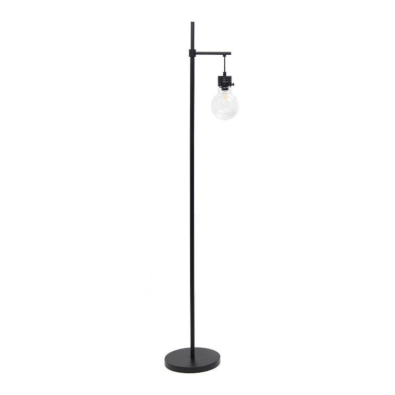 Matte Black Beacon Floor Lamp with Clear Glass Globe Shade