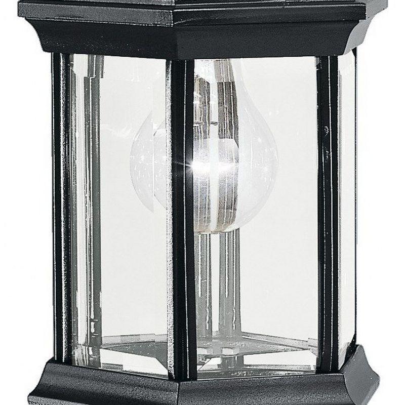 Chesapeake 11.75" 1 Light Outdoor Wall Light with Clear Beveled Glass in Black