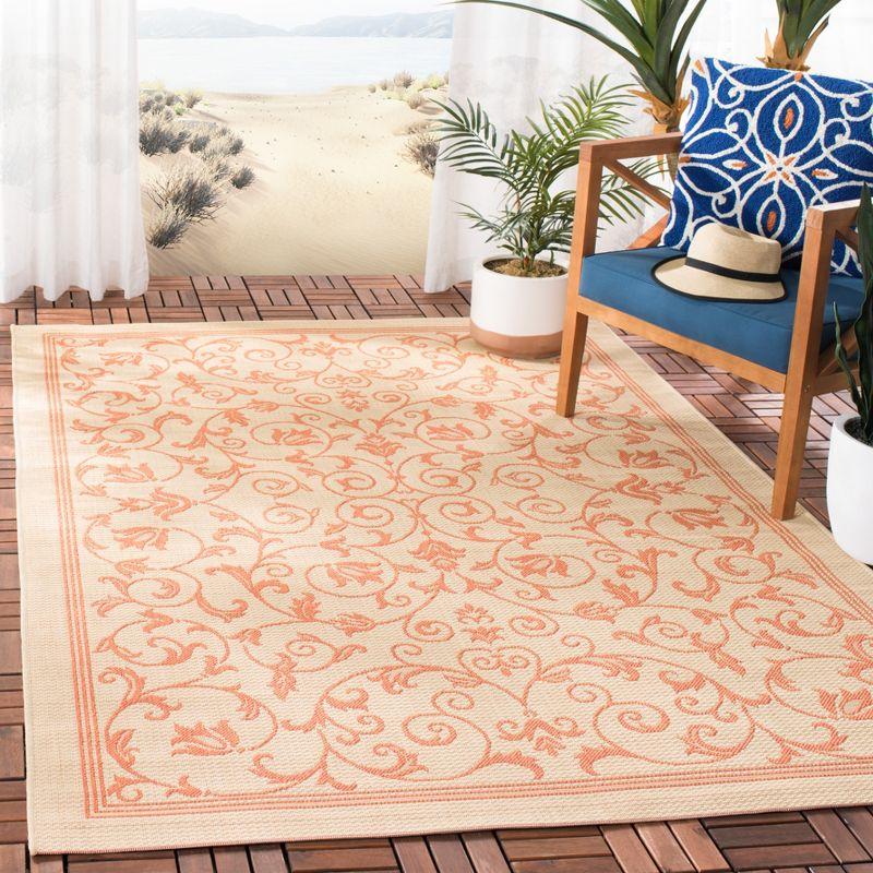 Courtyard CY2098 Power Loomed Indoor and Outdoor Accent Rug - Natural/Terra - 2'7"x5' - Safavieh